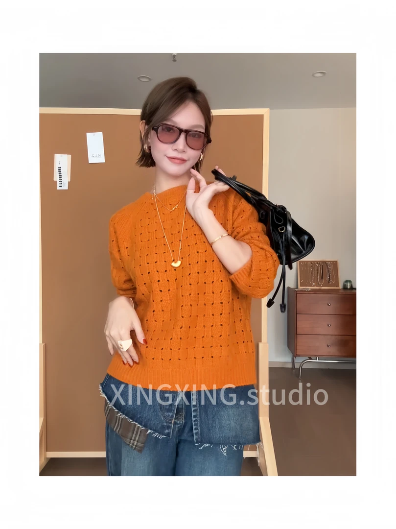 X.x.欧洲站秋冬新款时尚圆领针织衫女显瘦百搭毛衣潮3669