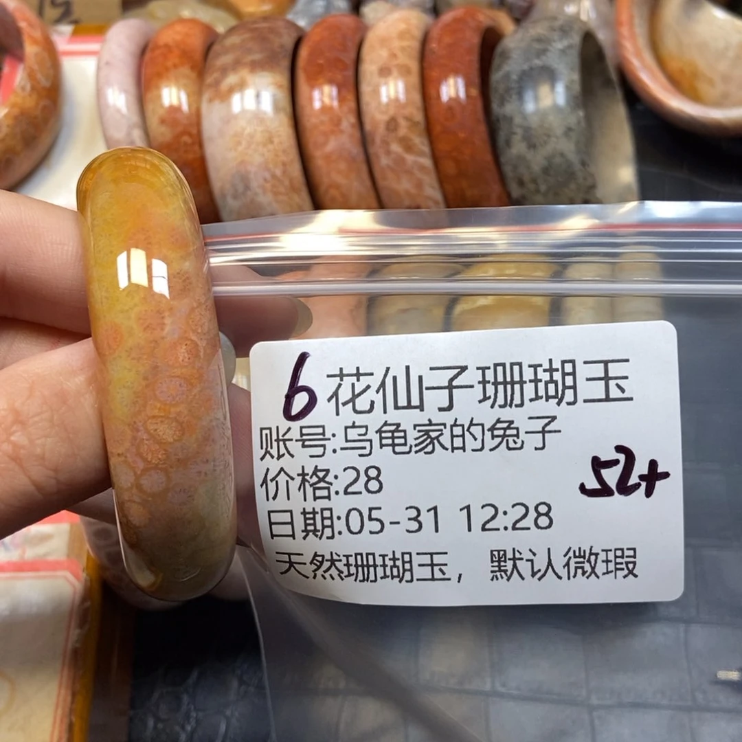 硅化珊瑚（珊瑚玉）手镯未镶嵌乌****子6