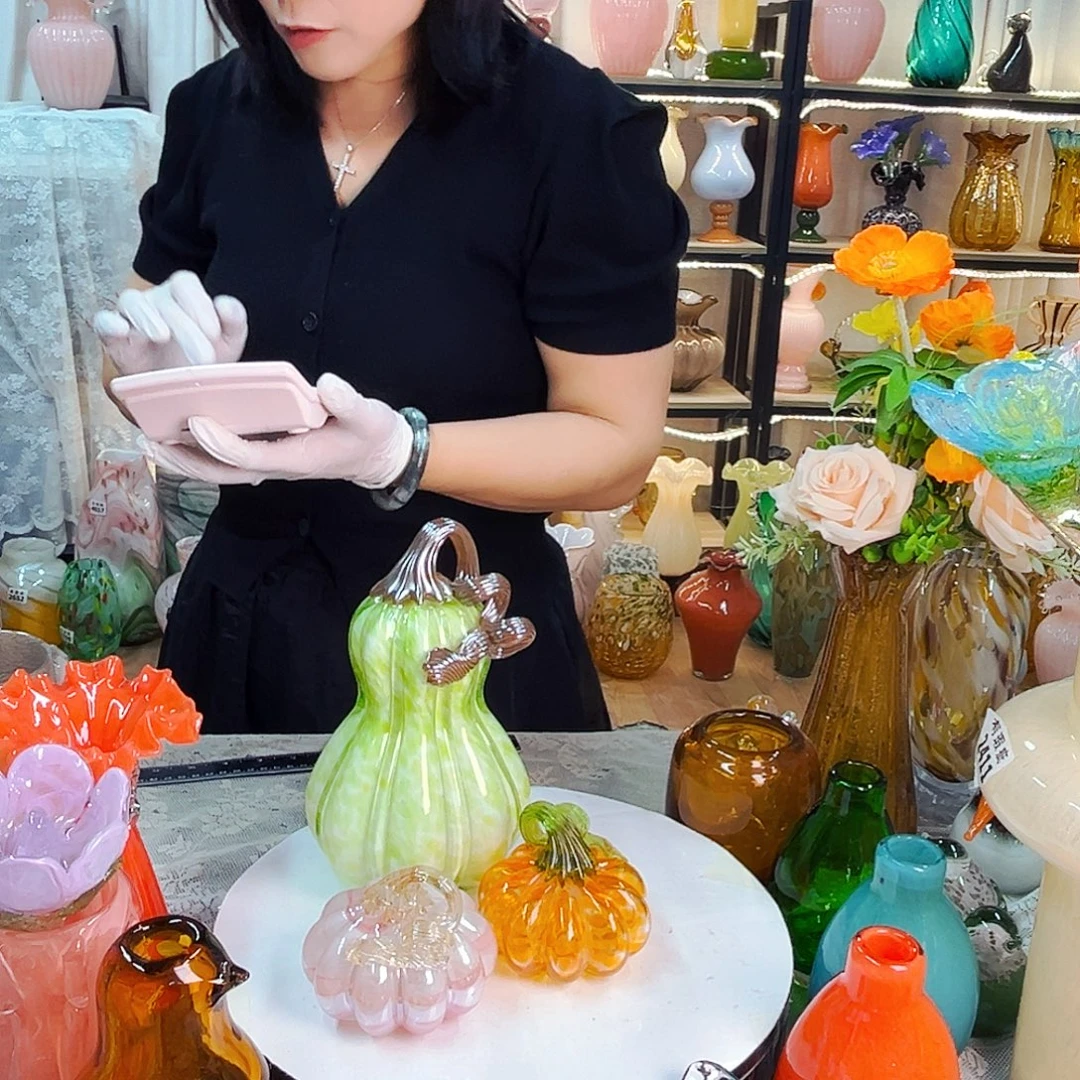 清***浅琉璃三南瓜家悦琉璃工艺品