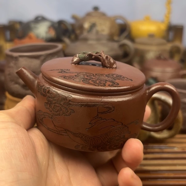 茶壶紫砂胜天半子原矿老紫泥120c