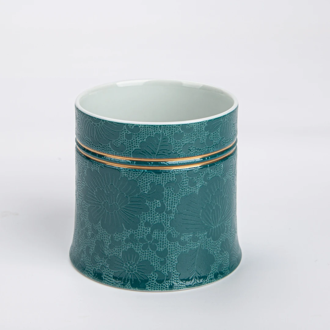 [ZM]小号 时来运转杯 墨绿 扒花·万花纹 110ml