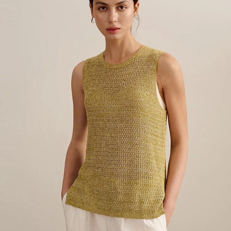 NEIWAI内外提花侧开叉背心干爽亲肤微女士无袖上衣NW241WB3203