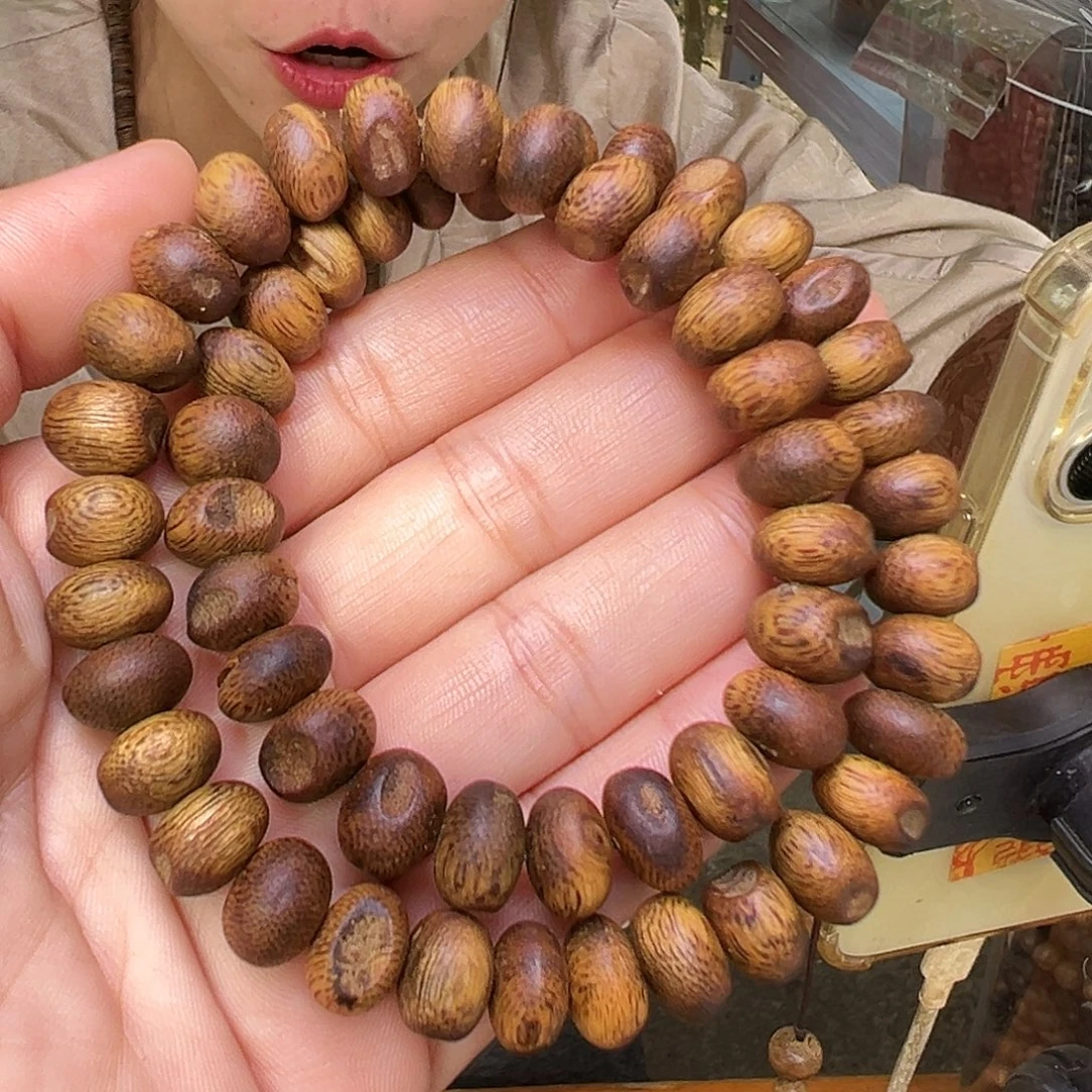 手串沉香海南老白奇金丝蜜结天然虫漏双圈一条1.0