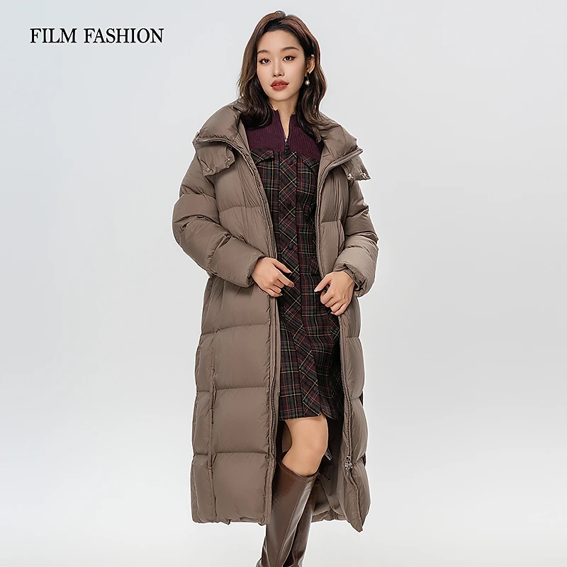 一电影一时装冬季新款羽绒服中长款保暖鹅绒女士好看  FFCG142531