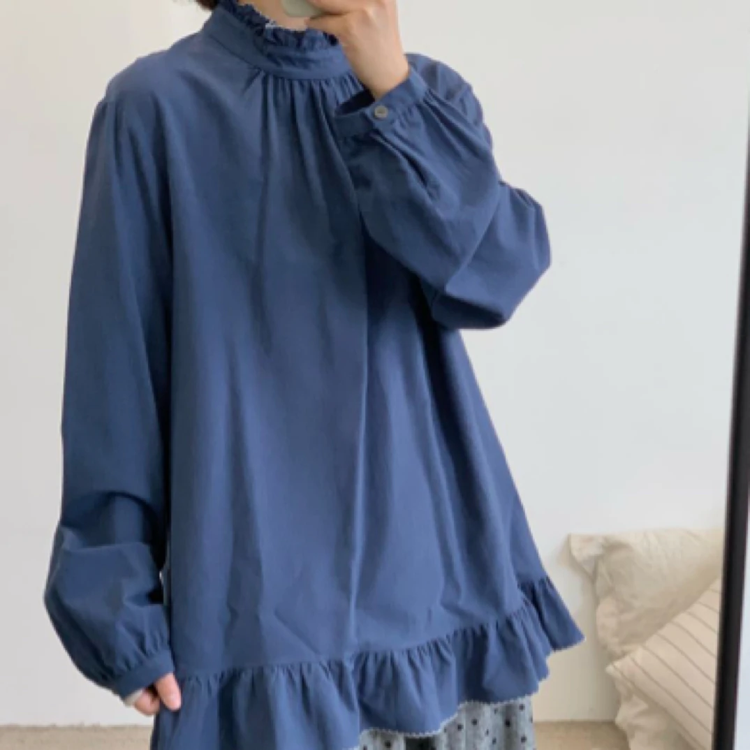 | 大大 | 几布见川家 | 825419#撞色线花边立领衬衫 |