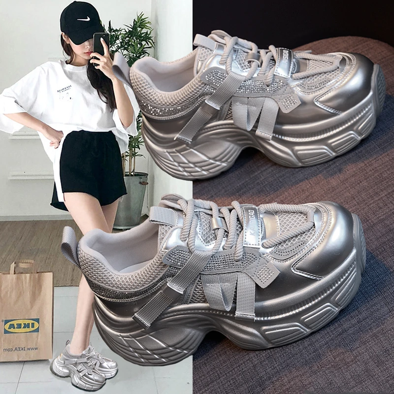 8777金足脚真皮老爹鞋女夏新款百搭休闲增高秋季小个子休闲鞋运动