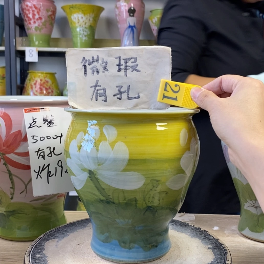 景德镇手工手绘陶瓷花盆