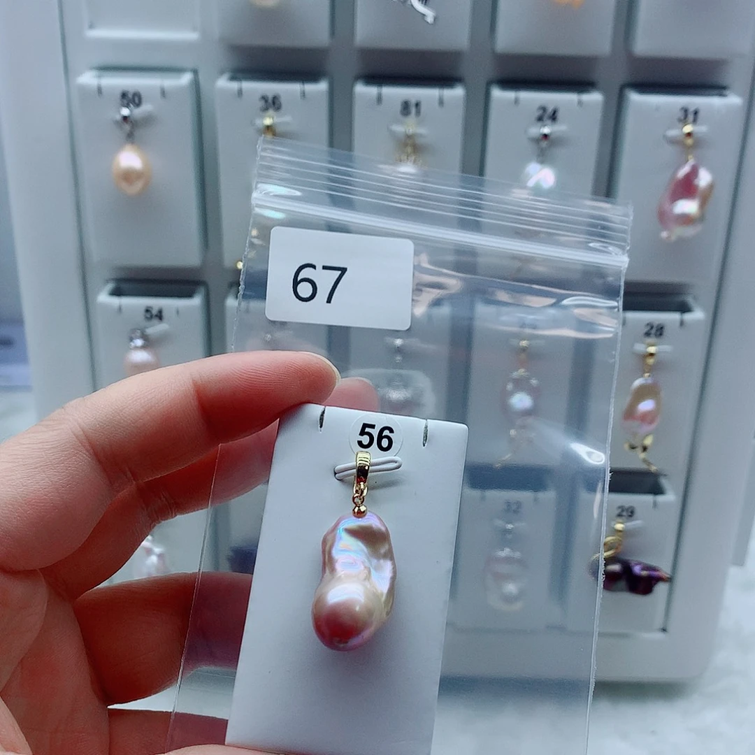 合金吊坠(不含链)淡水珍珠