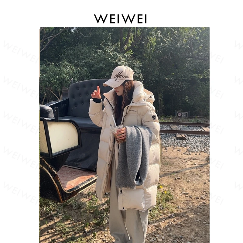 95白鸭绒羽绒服女中长款过膝2025冬季新款三防加厚韩版外套