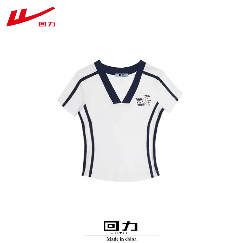 回力夏季短袖T恤女夏装棉百搭修身短款辣妹装多巴胺2025新款潮