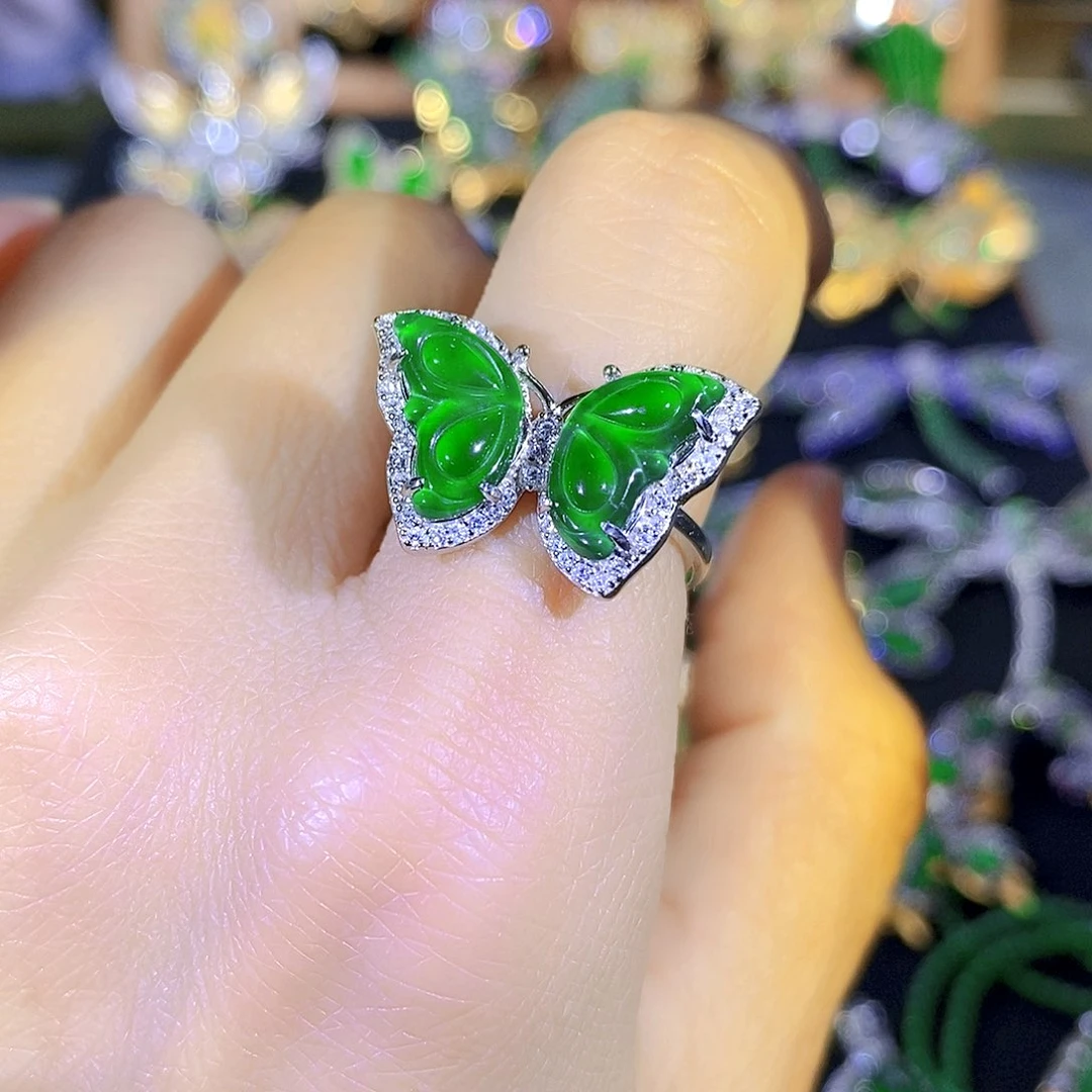 吊坠(不含链)银S925镶嵌翡翠