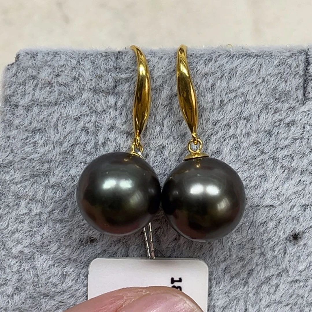 18K金镶嵌海水珍珠耳饰10-11mm