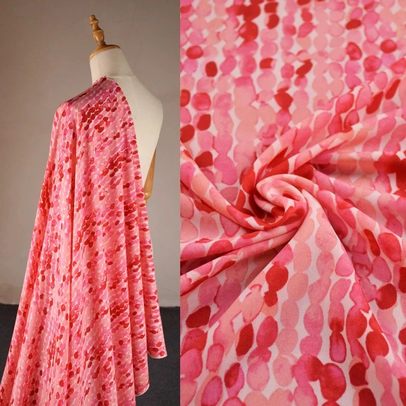 南红一梦 80支高档人造棉布头丝光棉斜纹贡缎面料夏季连衣裙布