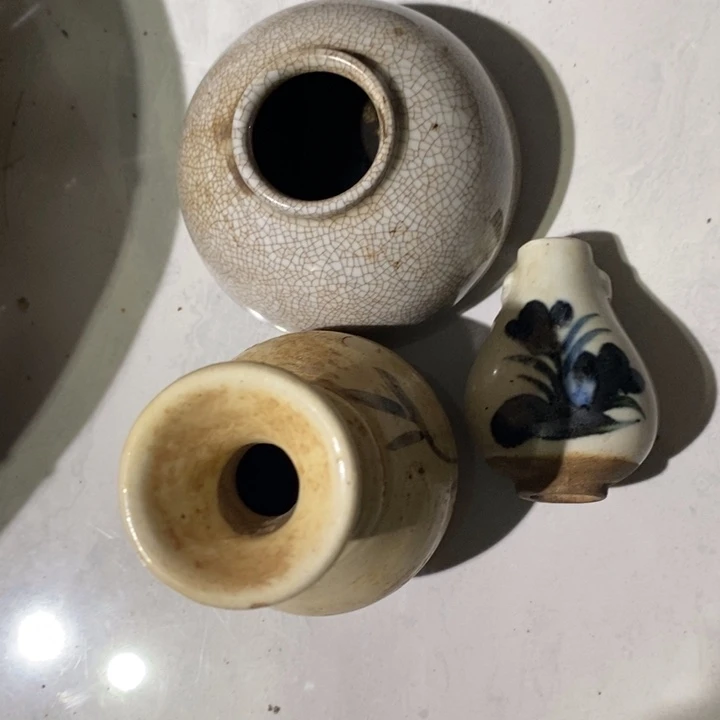翱***里石材工艺品 罐 瓶  三个 摆件 微瑕