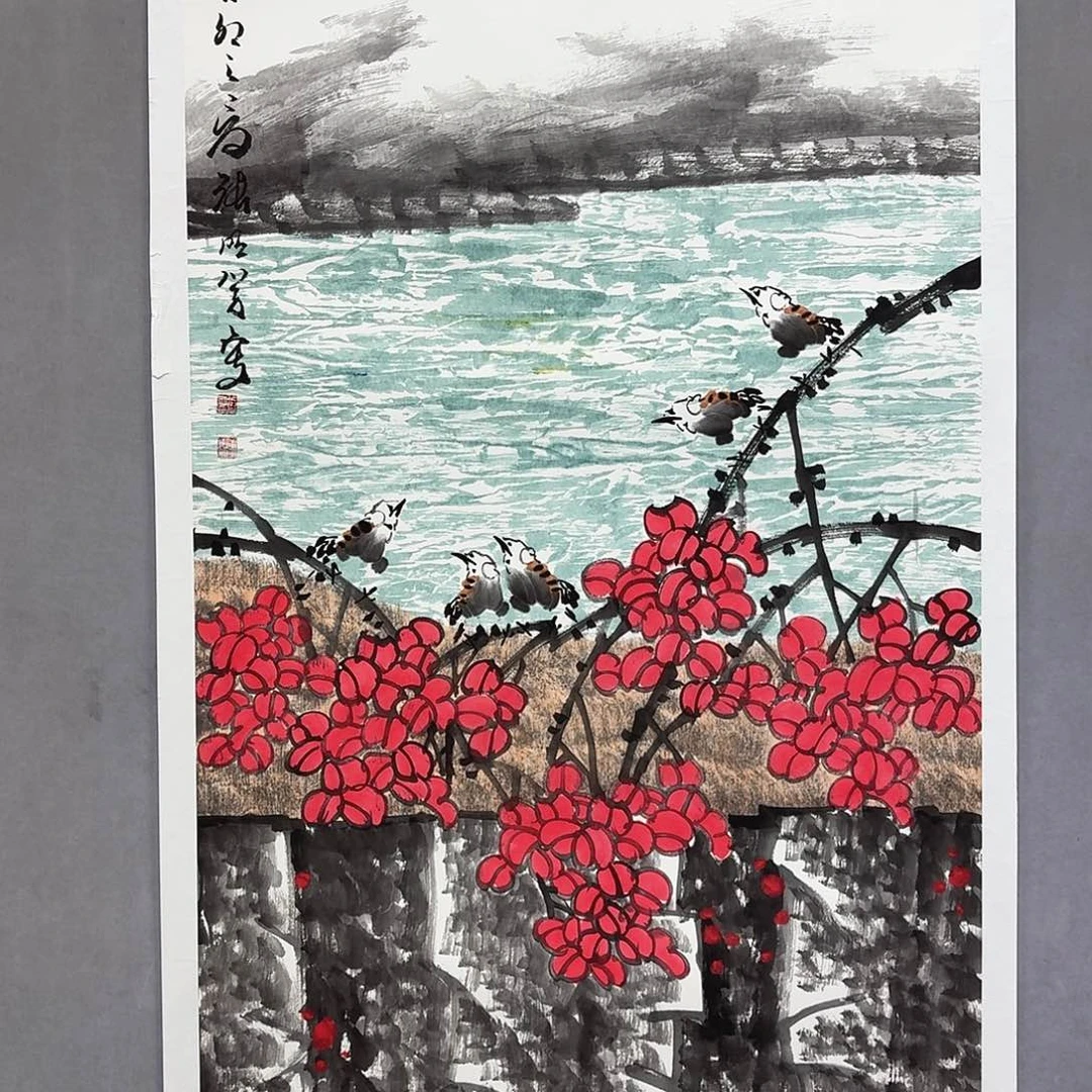 国画亲笔手绘放心去藏