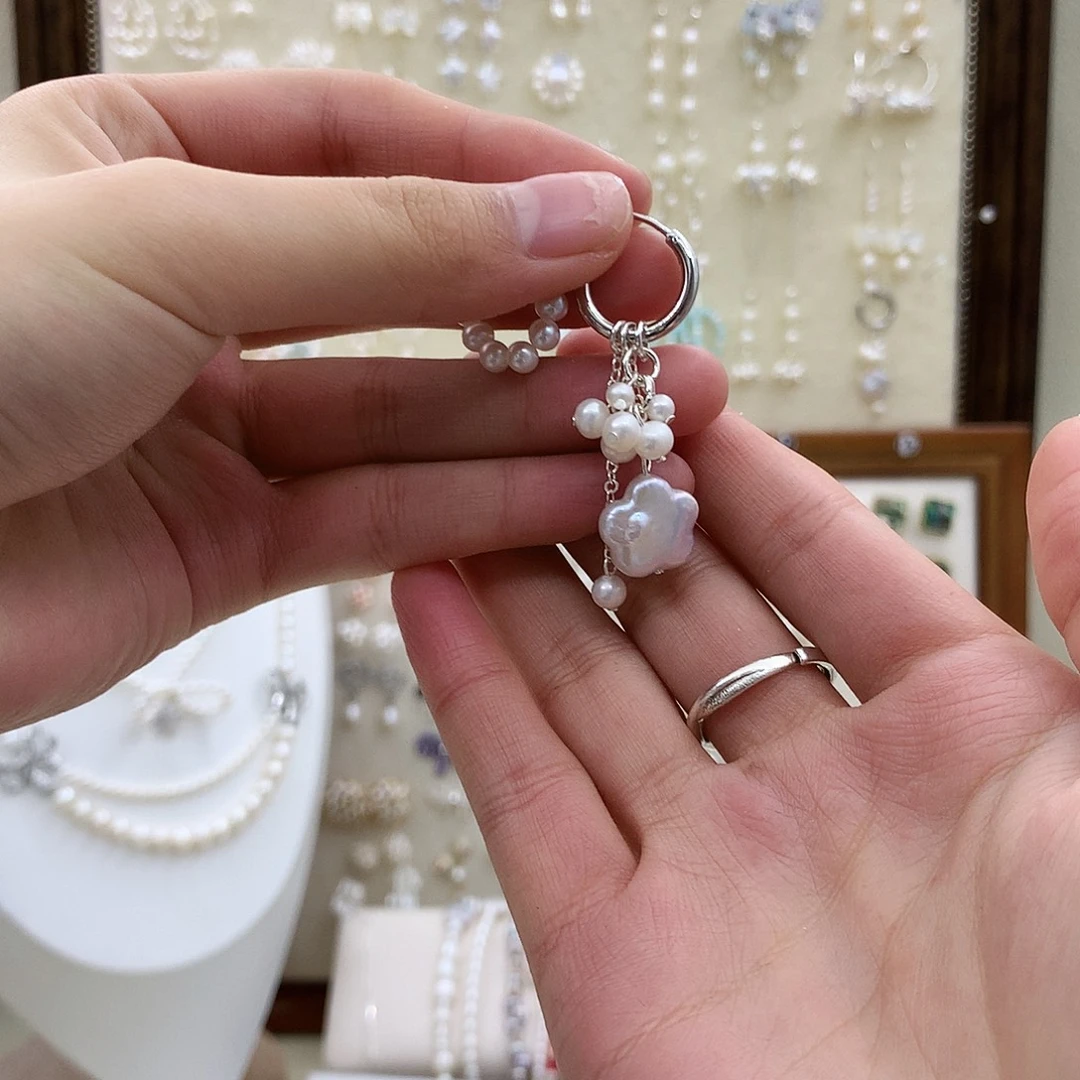 淡水珍珠耳饰银S925镶嵌