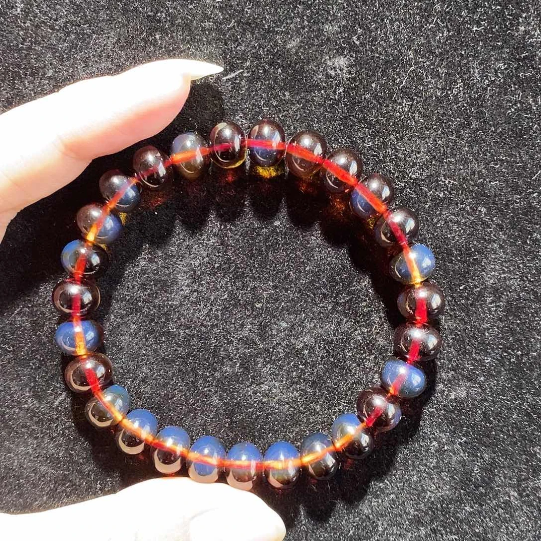 蓝珀未镶嵌珠宝奇石平安珠8