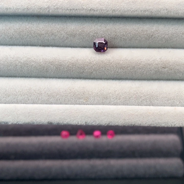 尖晶石银S925镶嵌珠宝半成品金属紫尖晶石0.42ct