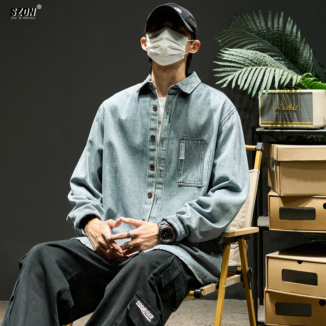 男款夹克2025新款夏季美式高街爆款工装衬衫宽松水洗牛仔外套春秋