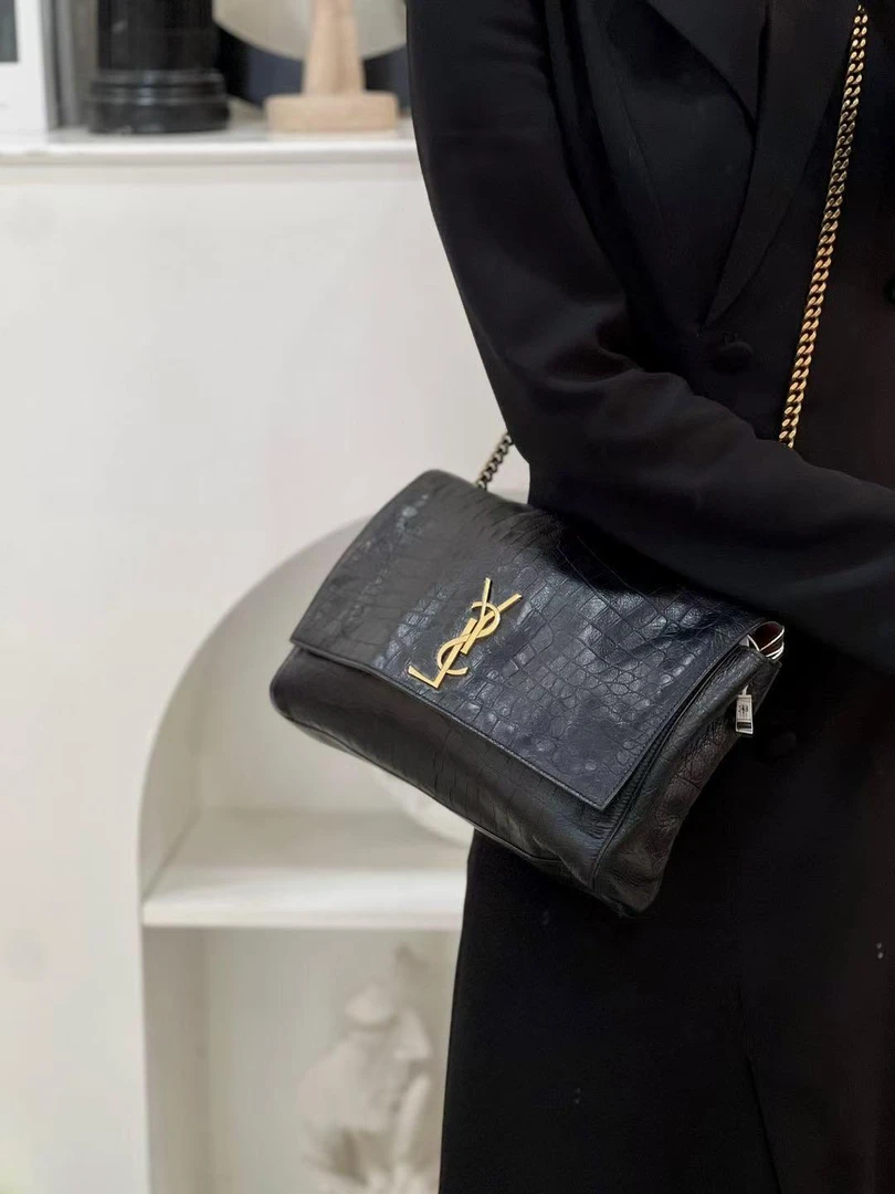 99新 YSL/圣罗兰 ysl 双面kate中号黑金/严选