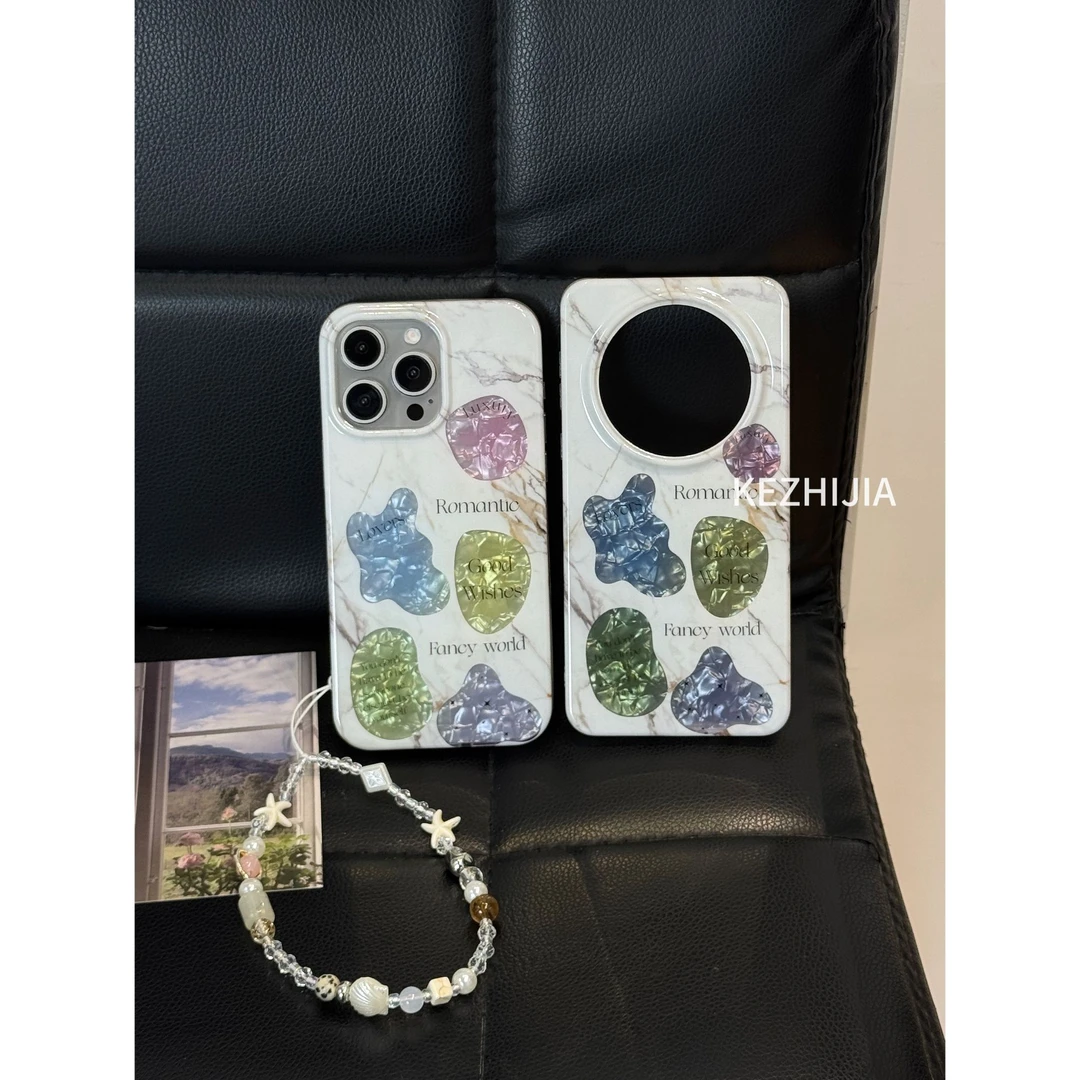 【壳之】高级贝壳纹颜料盘适用苹果16/15/14/13Promax个性手机壳