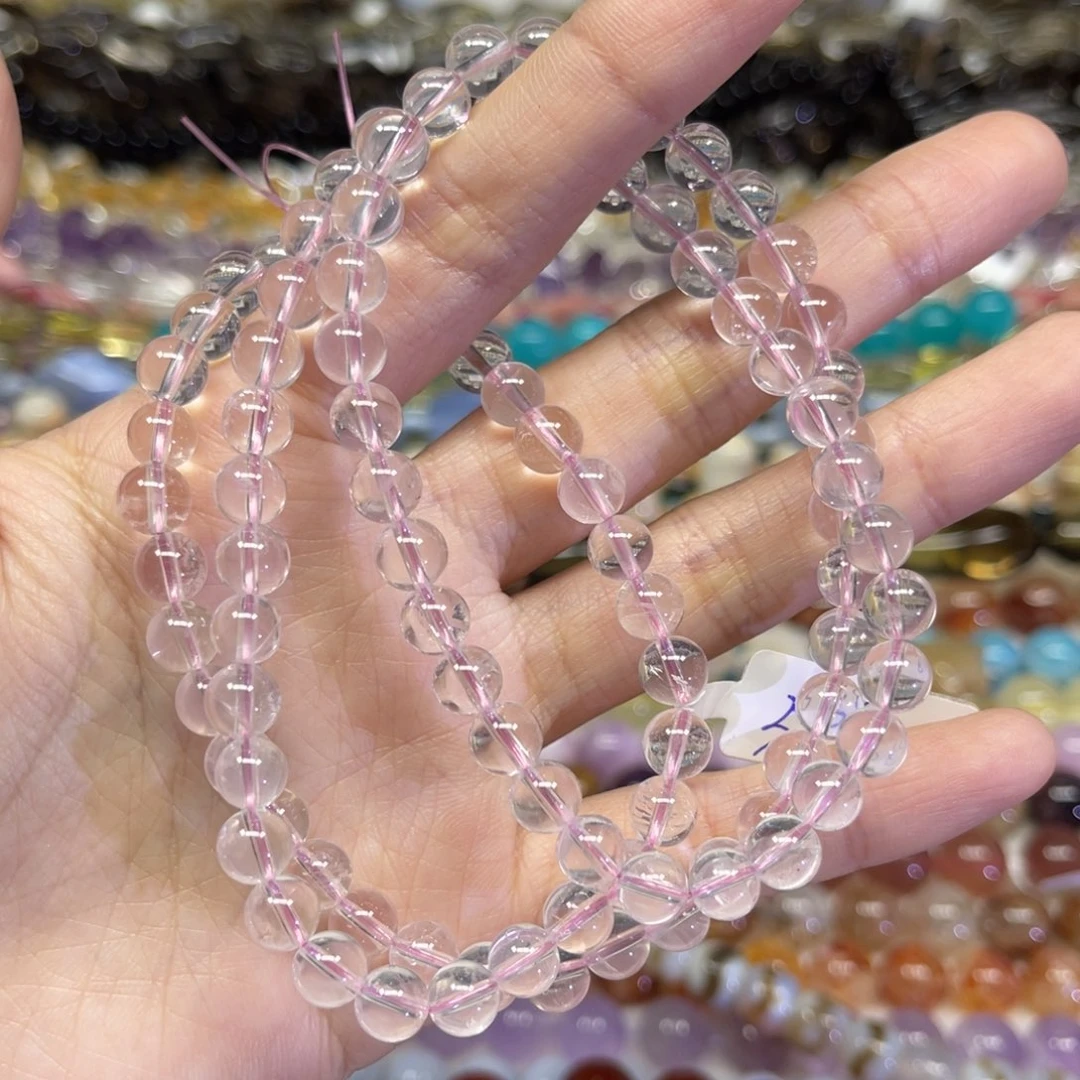 颈饰水晶未镶嵌天然净体六芒星光粉卡6.8三圈手链