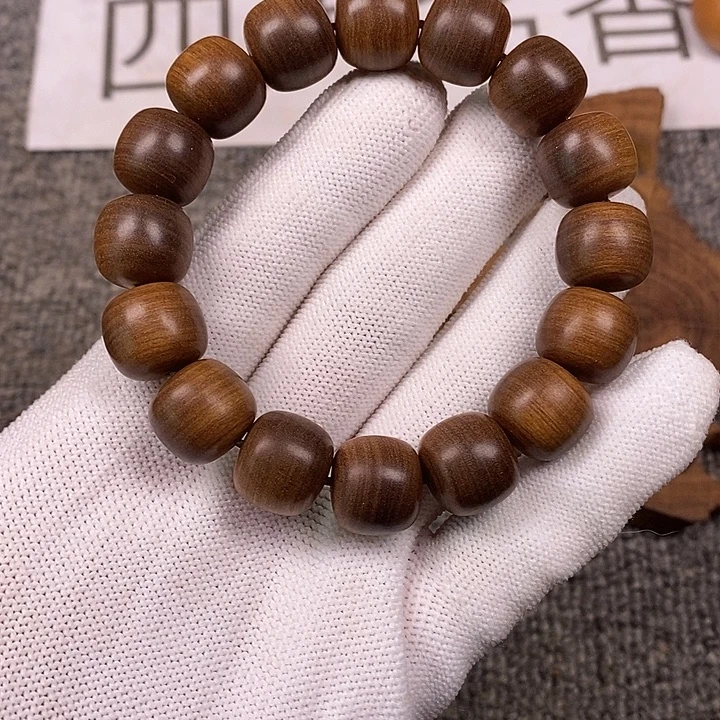 檀香木手串/手链老山檀香黑肉满纹树心老料13/14沉水