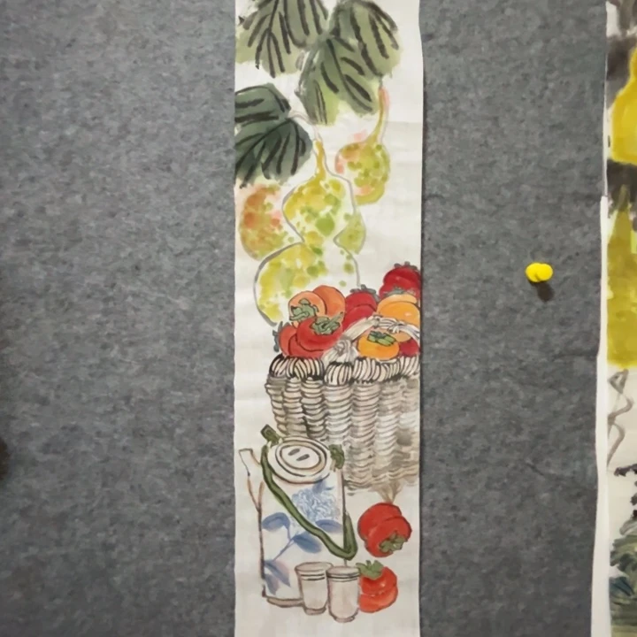 竖款大鱼书画艺术作品