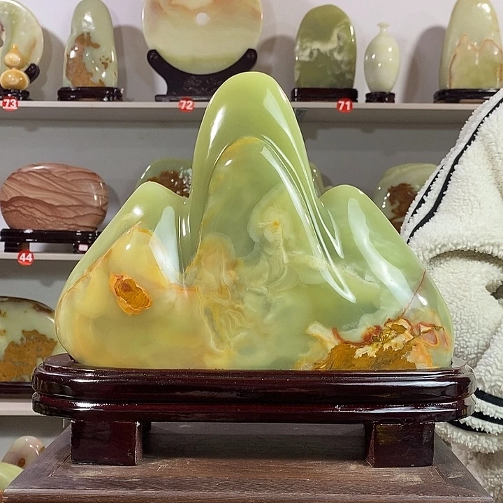 石材天然原石靠山石摆件