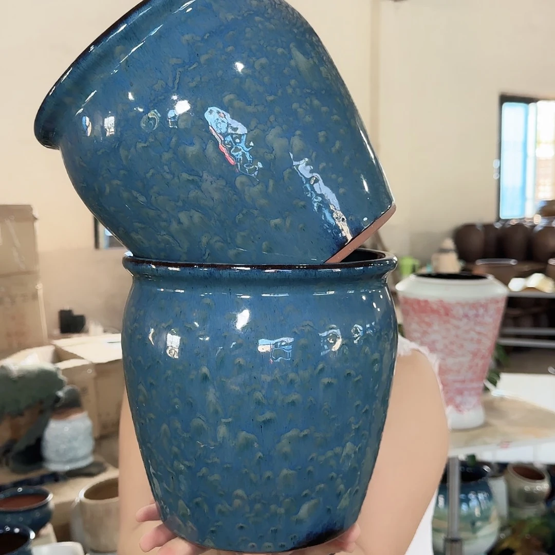 紫砂花盆高20口20