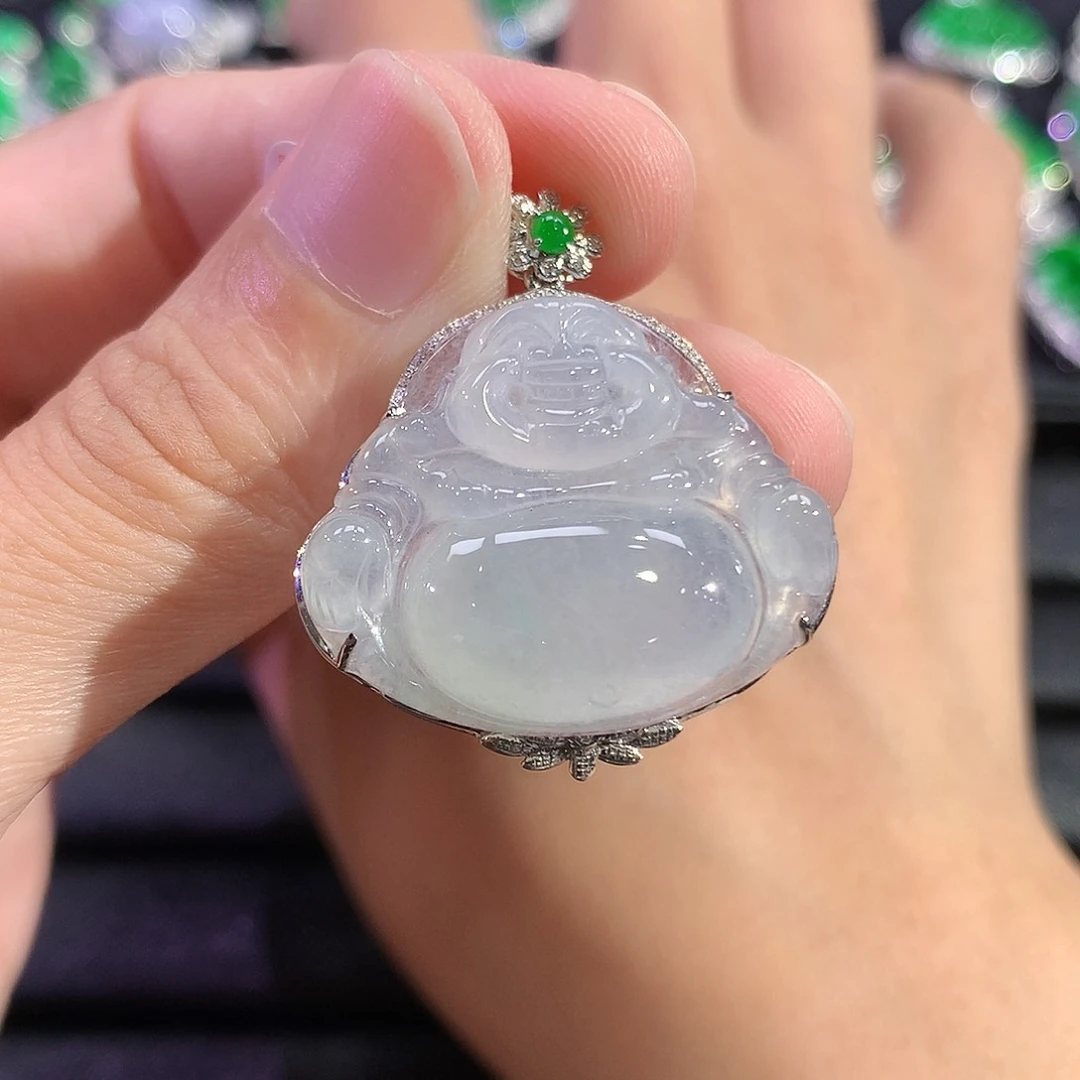 翡翠18K金镶嵌吊坠(赠链)