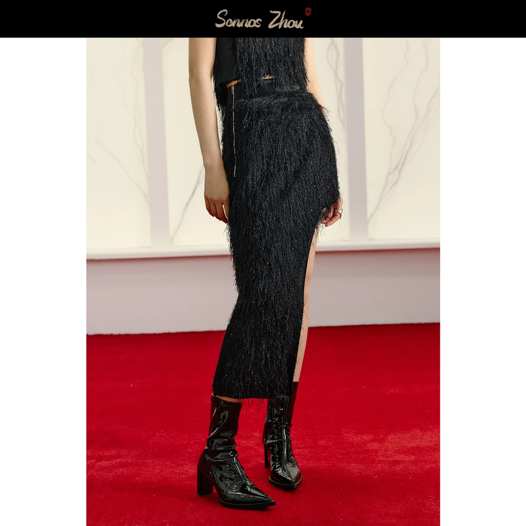 sennoszhou鎏银双腰头半裙A43005