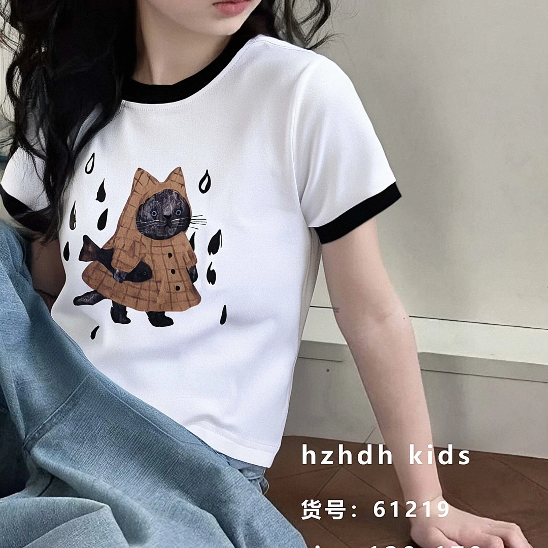 1219儿童雨点小猫T恤