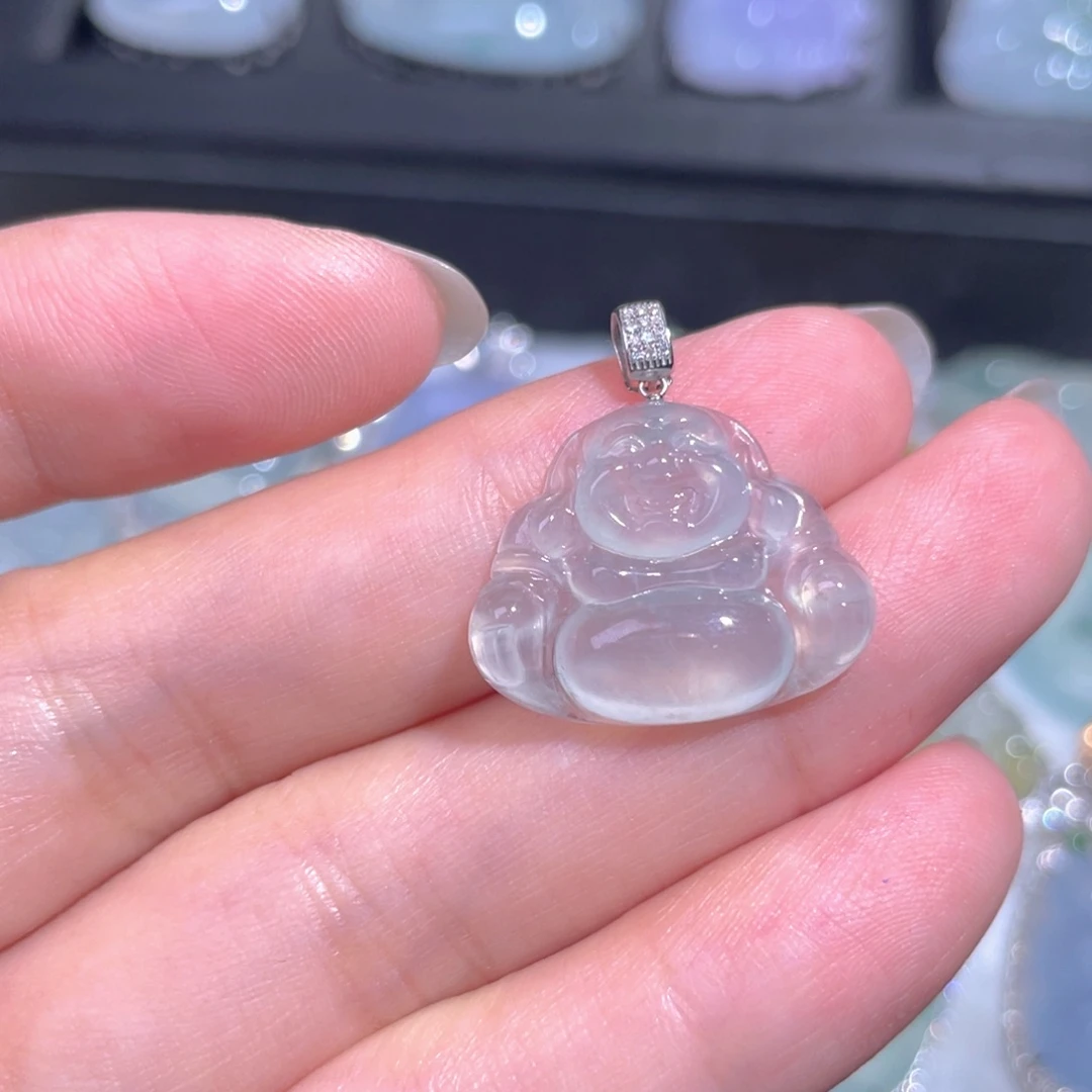 颈饰18K金镶嵌翡翠翡翠