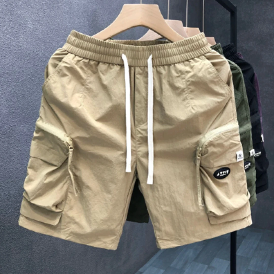 男士保暖半截裤潮流夏季常规款抽绳速干短裤时尚工装裤5g宽松