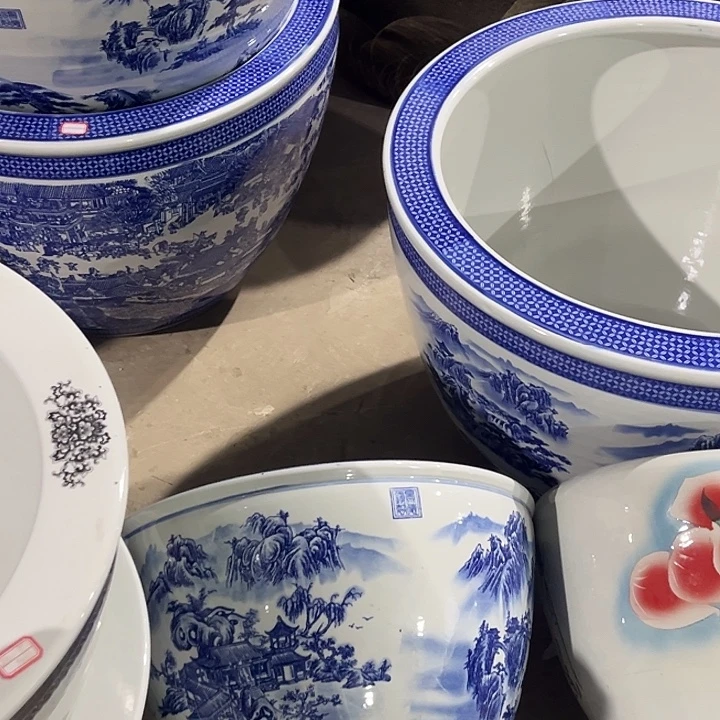 凤***凰景德镇陶瓷鱼缸艺术