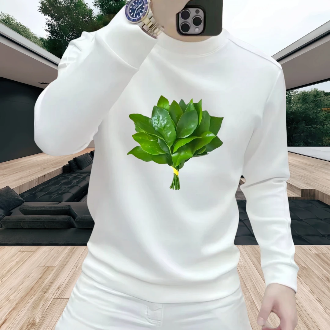 柚子叶卫衣丨新款男士圆领加绒卫衣秋冬潮流休闲百搭时尚内搭上衣