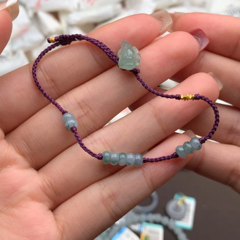 【闪购商品】翡翠手绳18K金镶嵌一