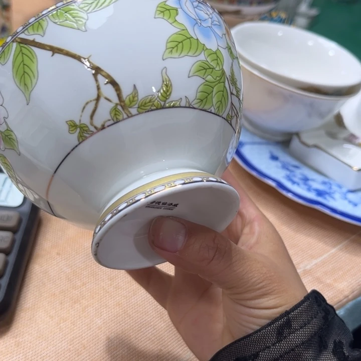 瓷片琴瑟和鸣碗六个4.5寸
