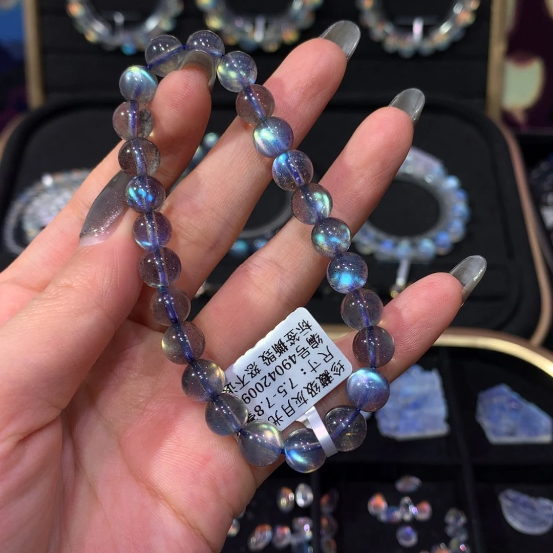 拉长石手链7.8未镶嵌炸**条