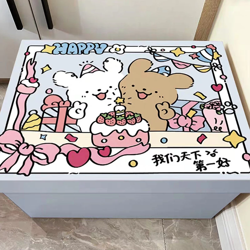 线条小狗生日礼盒空盒子大小号高级仪式感礼品包装盒送女友礼物盒