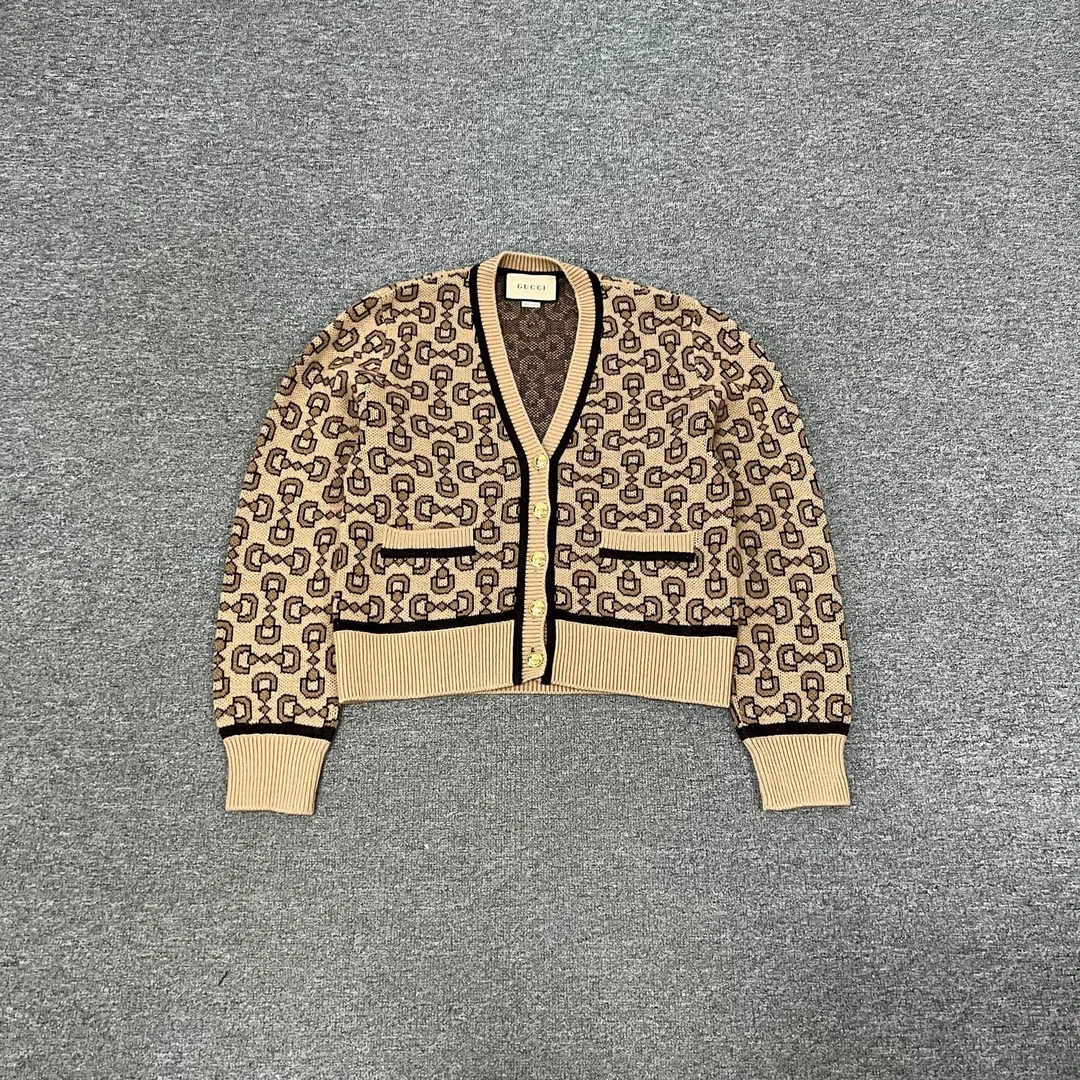 99新 AMIPARIS Gucci 古驰 满印 马衔扣 针织开衫 99新 M码