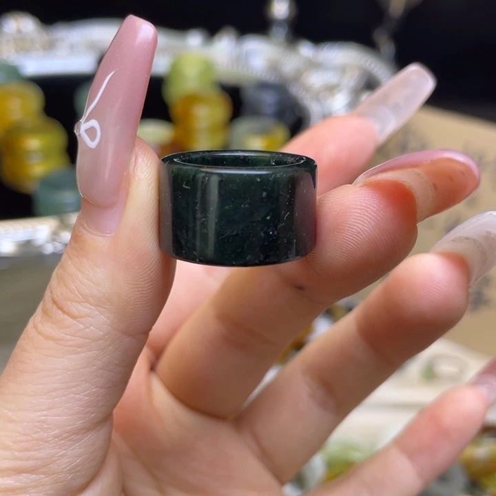 蛇纹石玉合金戒指9-15.9
