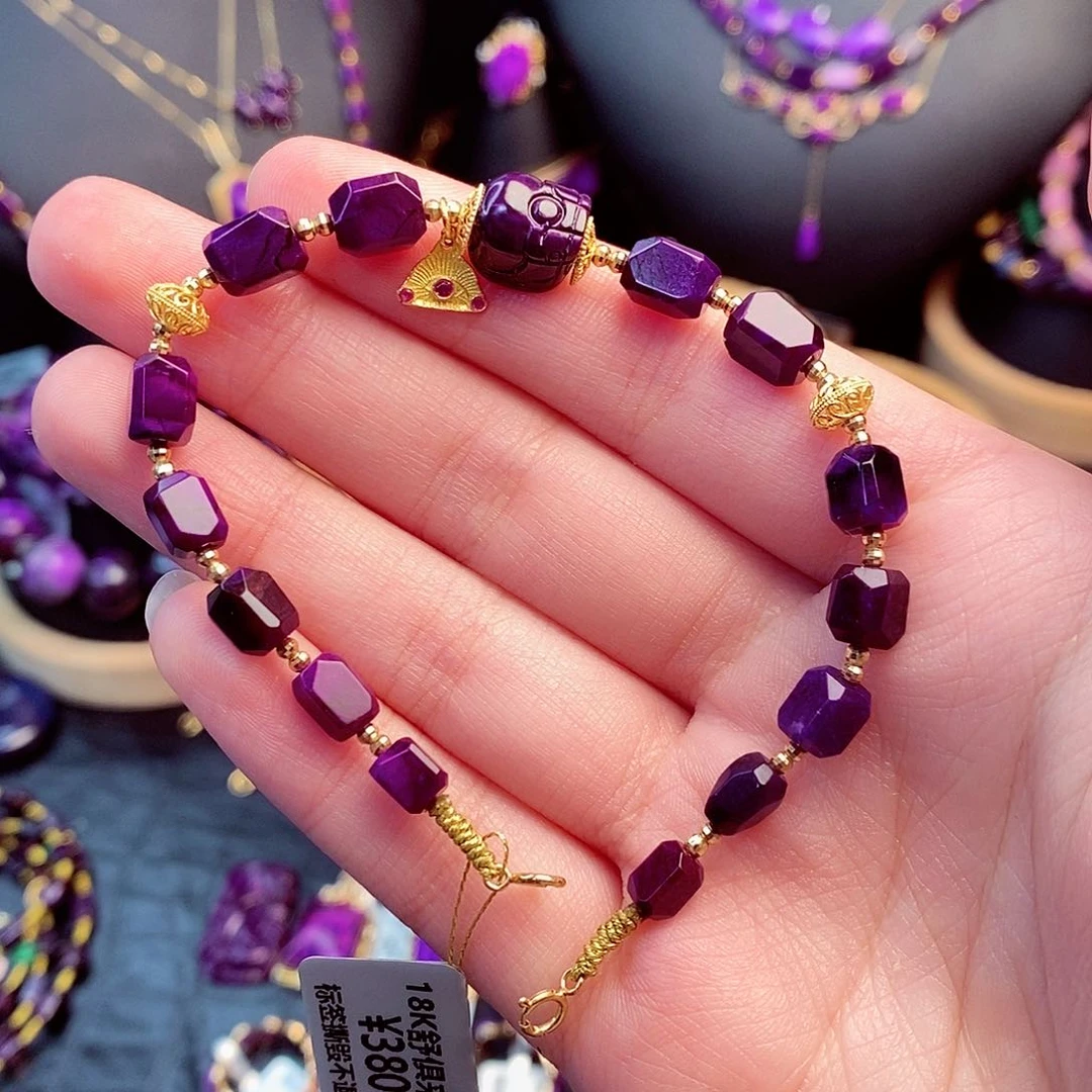 苏纪石（舒俱来）手链18K金镶嵌