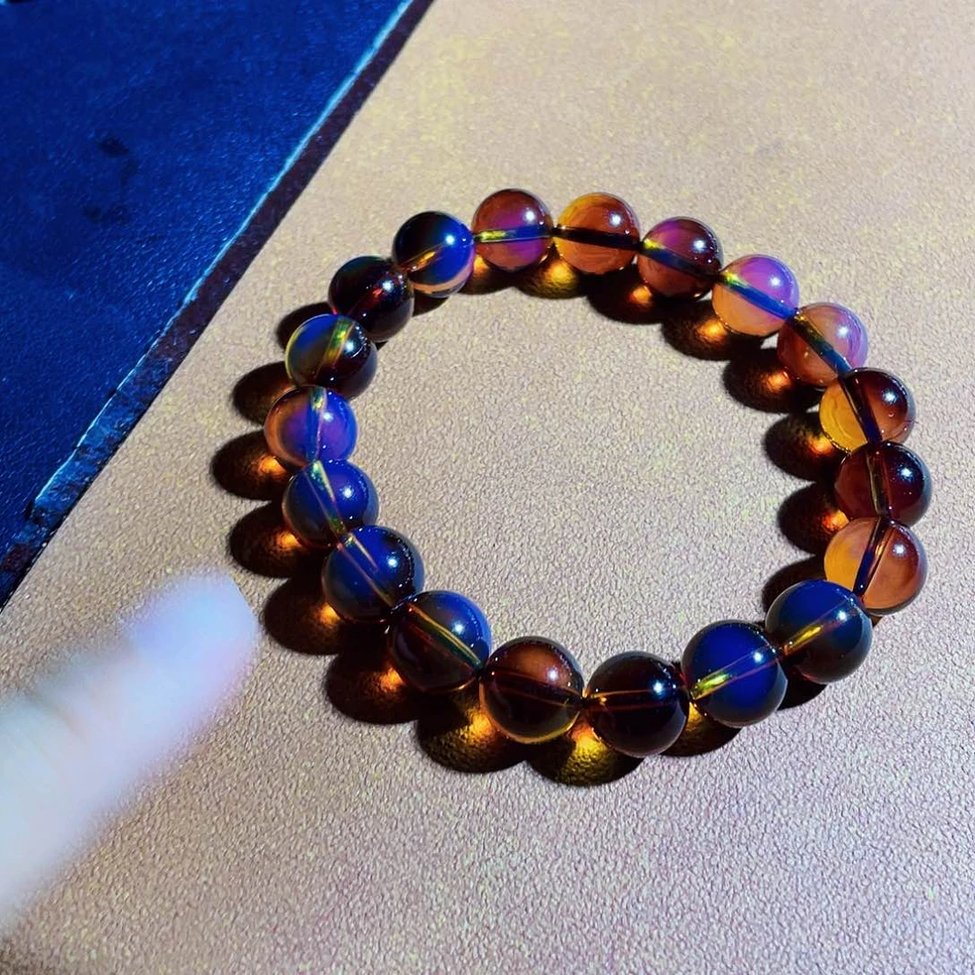 未镶嵌蓝珀裸石10红蓝重膜感