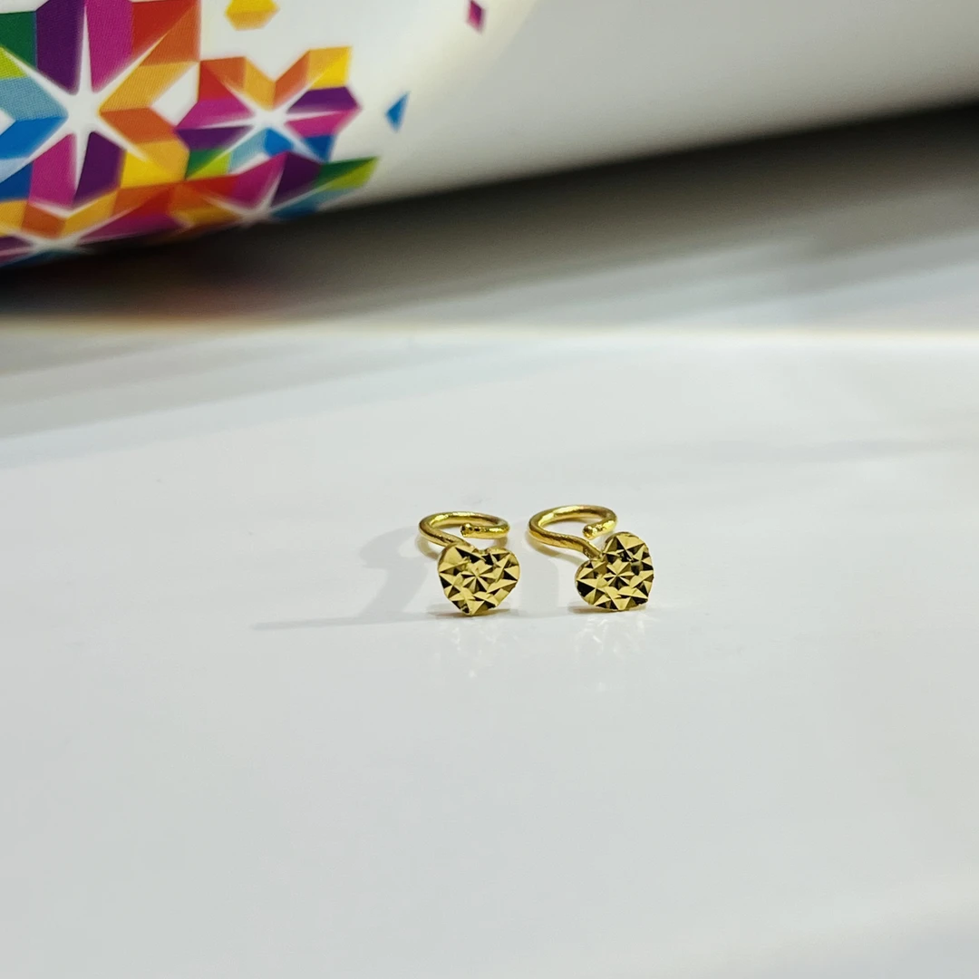 秋日特惠 足金999 碎碎冰小爱心黄金耳钉 时尚百搭精美气质小女人