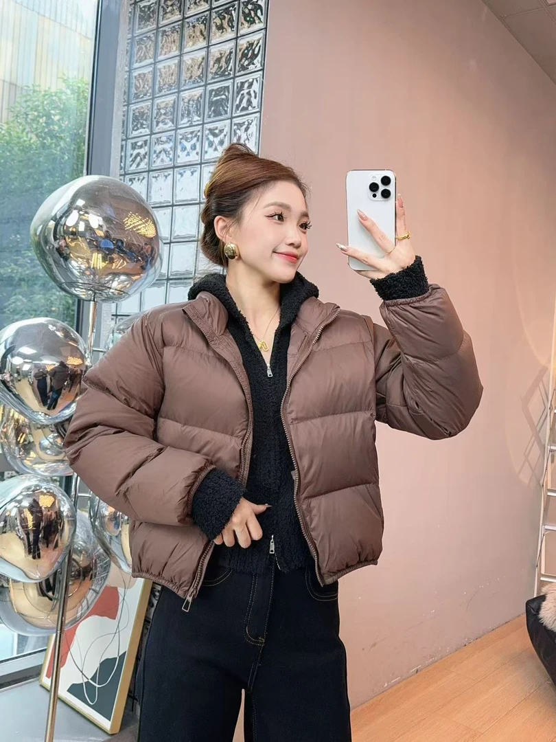 韩版立领网红女短款百搭肯豆风羽绒服ccc