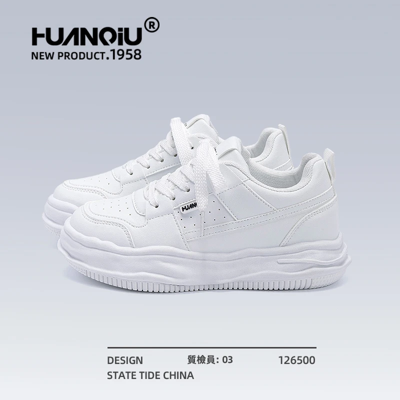 环球厚底小白鞋女款2025新款秋季百搭时尚透气女鞋轻便休闲鞋子女