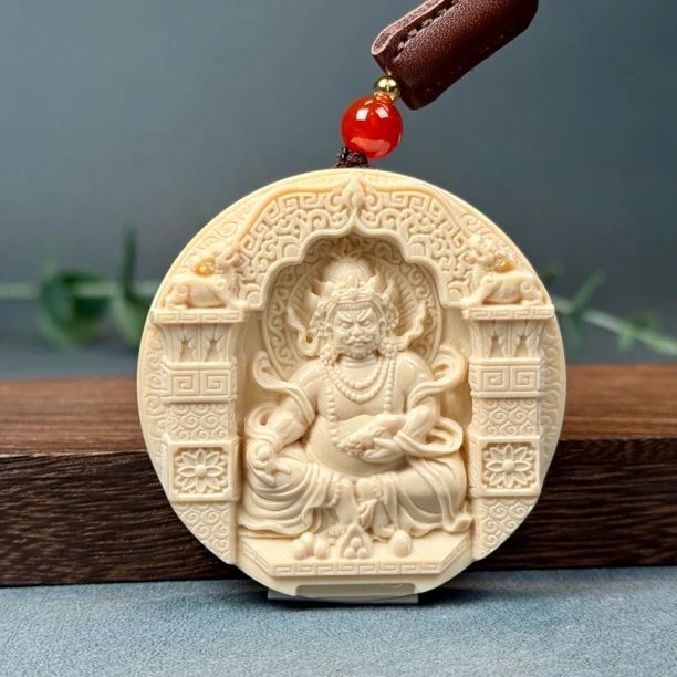 H36-33天然猛犸牙 黄财神53*11mm一物一图假一罚十