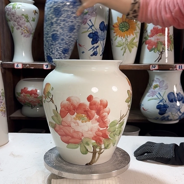 瓶高26口18.5牡丹陶瓷新款陶瓷